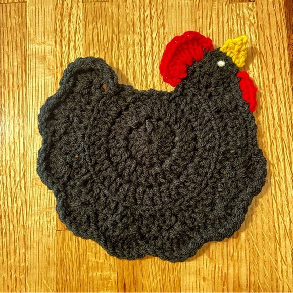 Set of 2! Homemade crochet chicken coasters - Picture 3 of 4